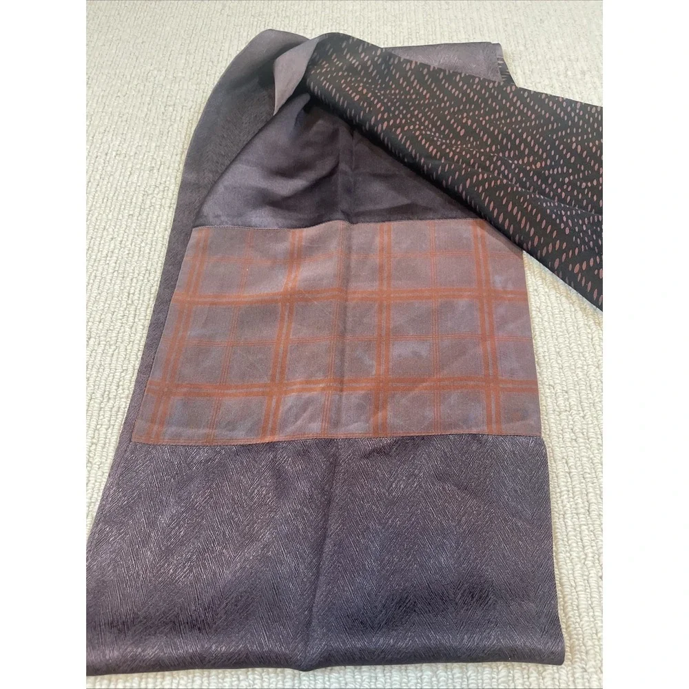 Vintage Judith Bird Long Scarf Abstract Polka Dot Mauve